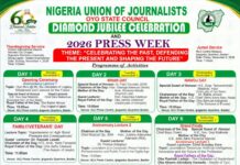 Oyo NUJ Marks 60th Anniversary With Week-Long Diamond Jubilee Celebration