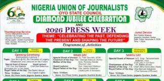 Oyo NUJ Marks 60th Anniversary With Week-Long Diamond Jubilee Celebration